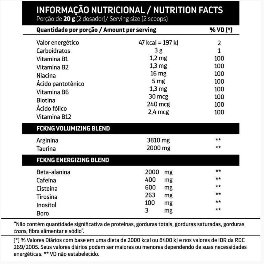 Fckng Booster 600G (pré treino) Under Labz