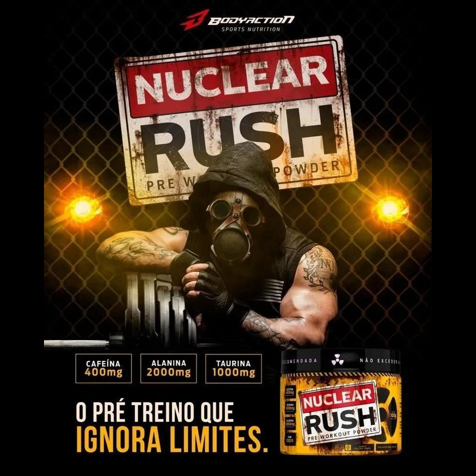 Nuclear Rush 100g Pré Treino com 2000mg Beta Alanina - Body Action