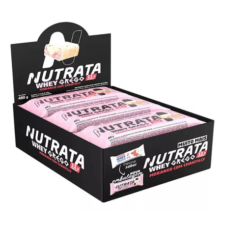 Whey Grego Bar (caixa com 12 unds) - Nutrata